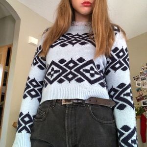 cropped knit sweater